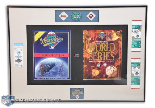 Toronto Blue Jays 1992 and 1993 World Series Champions Unique Framed Display (20" x 28")