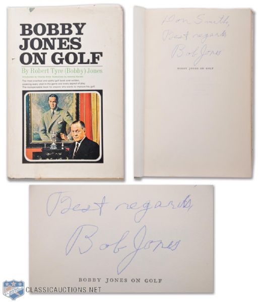 Bobby Jones Autographed 1966 "Bobby Jones on Golf" Book