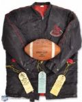 George Brancatos 1976 Ottawa Rough Riders Grey Cup Coat, Game Ball and Memorabilia 