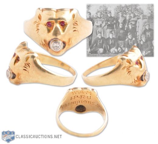 William Alexander Moss 1923 Hamilton Tigers I.P.R.U. Gold and Diamond Championship Ring