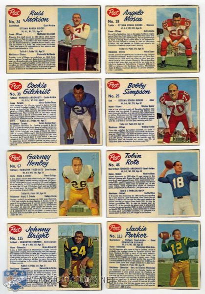 1962 Post CFL Near Complete Set (123/137) Plus Duplicates