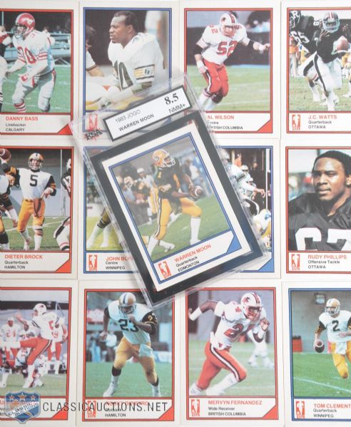 1983 Jogo CFL Complete 110-Card Set with KSA 8.5 NMM+ Warren Moon RC*