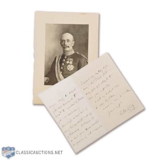 Letter Signed by Deceased HOFer Albert Grey, Donator of the Grey Cup