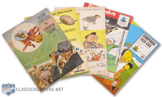 Calgary Stampeders 1954-1965 Team-Signed Program Collection of 4 