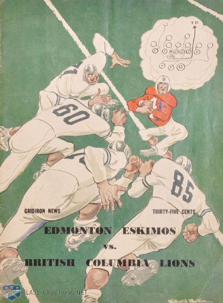 Edmonton Eskimos 1956 Team-Signed Program, Featuring 4 HOFers!
