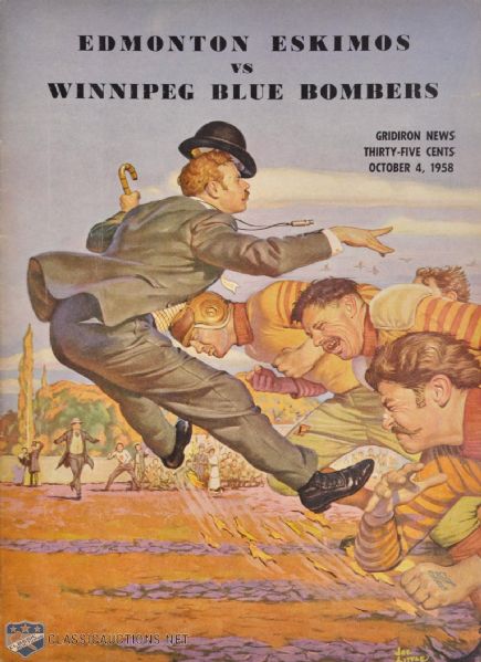 Edmonton Eskimos 1958 Team-Signed Program, Featuring 5 HOFers!