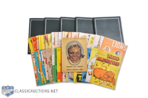 British Columbia Lions 1950s and 1960s Program Collection of 40