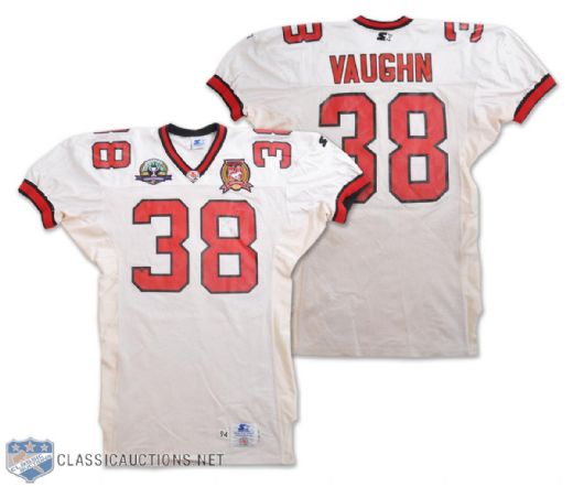 Gerald Vaughns 1995 Calgary Stampeders Game-Worn Grey Cup Jersey