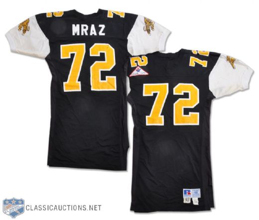 Mark Mrazs 1992 Hamilton Tiger-Cats Game-Worn Jersey