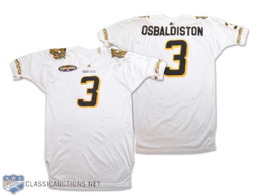 Paul Osbaldistons Late-1990s Hamilton Tiger-Cats Game-Worn Jersey