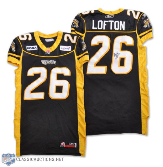David Loftons 2007 Hamilton Tiger-Cats Autographed Game-Worn Jersey