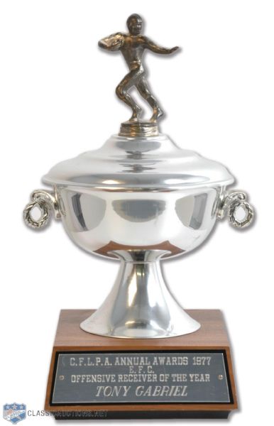Tony Gabriels 1977 CFLPA Offensive Receiver of the Year Trophy