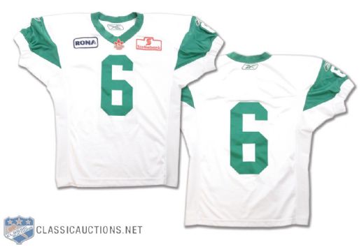 Rob Baggs 2009 Saskatchewan Roughriders Game-Worn 1960s Retro Jersey