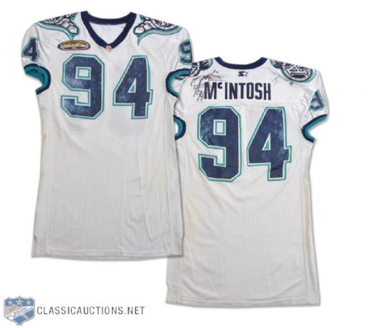 Toddrick McIntoshs 1998 Toronto Argonauts Autographed Game-Worn Jersey