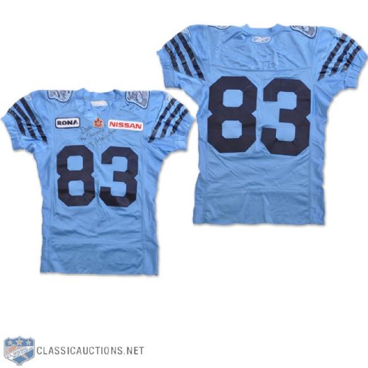 Bethel Johnsons 2008 Toronto Argonauts Game-Worn 1950s Retro Jersey
