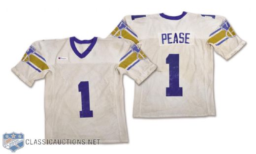 Brent Peases 1990 Winnipeg Blue Bombers Game-Worn Jersey 