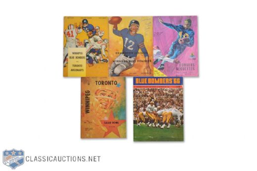 1960s Winnipeg Blue Bombers Program/Yearbook Collection of 5