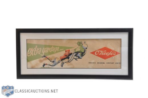 1930s OKeefes Brewery Framed CFL Advertising Sign