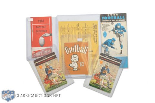 1950s/Early-1960s CFL & Football Schedule Collection of 6