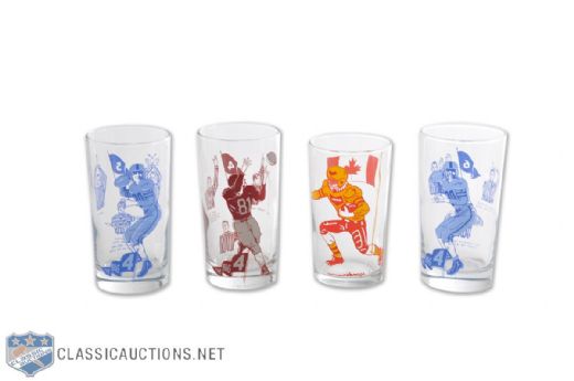 1960s York Peanut Butter CFL Football Glass Collection of 4