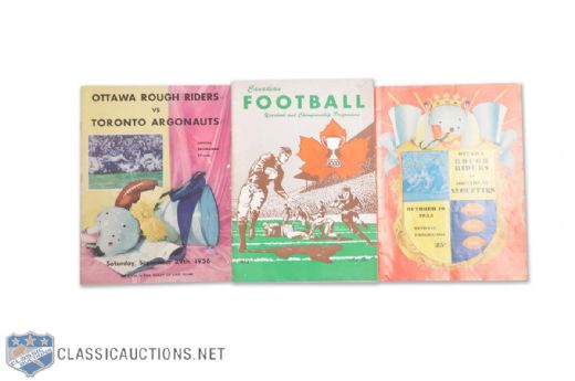 1950s CFL Yearbook/Program Collection of 3