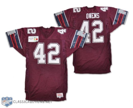Billy Owens 1992 WLAF Montreal Machine Game-Worn Jersey