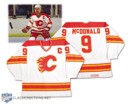 Lanny McDonalds 1988-89 Calgary Flames Game-Worn Captains Jersey