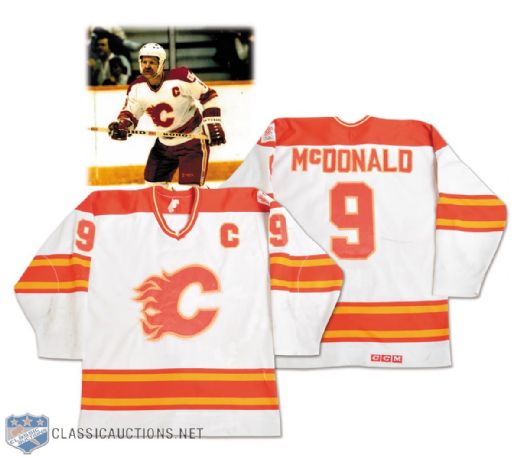Lanny McDonalds 1986-87 Calgary Flames Game-Worn Captains Jersey