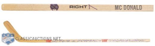 Lanny McDonalds 1979 Challenge Cup NHL All-Stars Team-Signed Game-Issued Stick