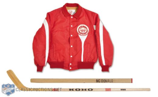 Lanny McDonalds 1981 Team Canada World Championships Team-Signed Game-Issued Stick and Coat