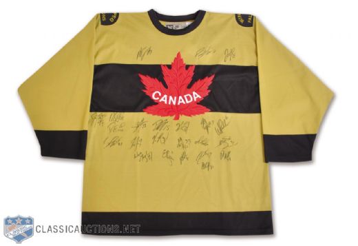 Lanny McDonalds 2004 World Cup Team Canada Team-Signed Winnipeg Falcons Jersey