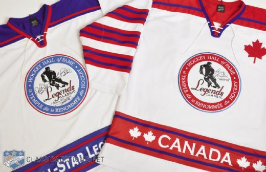 Lanny McDonalds Legends Classic "All-Star Legends" and "Canada" Signed Game-Worn Jerseys