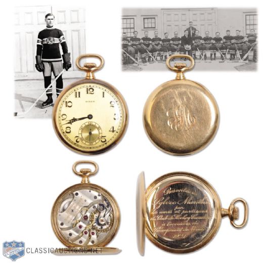 Sylvio Manthas 1924 Montreal Canadiens Stanley Cup Championship 14K Gold Watch