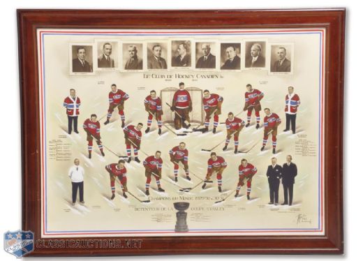 1929-1931 Montreal Canadiens Stanley Cup Champions Hand-Coloured Team Photograph