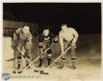 1930s Original Photograph of HOFers Howie Morenz, Hooley Smith and Charlie Conacher