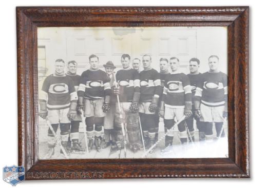Montreal Canadiens 1922-23 Framed Team Photo Attributed to Georges Vezina (10 3/4" x 14 1/4")