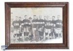 Montreal Canadiens 1922-23 Framed Team Photo Attributed to Georges Vezina (10 3/4" x 14 1/4")