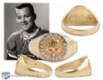 Doug Harveys 1973 Hockey Hall Of Fame Induction 14K Gold and Diamond Ring