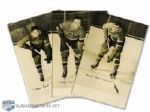 Rare Maurice Richard, Elmer Lach and Toe Blake Canadiens Real Photo Postcards