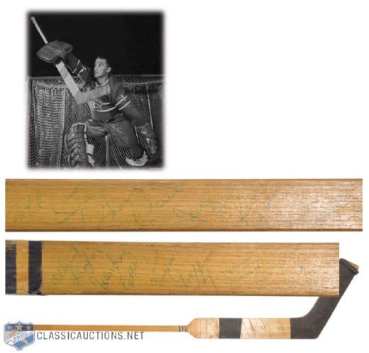 Jacques Plantes 1960-61 Montreal Canadiens Team-Signed Game-Used CCM Stick