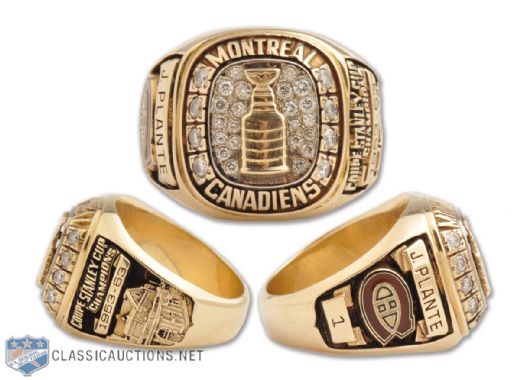Jacques Plante 1953-63 Montreal Canadiens 10K Gold and Diamond Career Ring