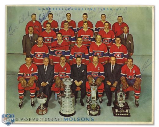 Montreal Canadiens 1960-61 Team-Signed Picture Featuring Jacques Plante