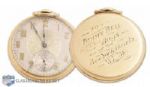 Tommy Bells 1937-38 New York Americans Gold Pocket Watch