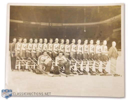 Tommy Bells 1937-38 New York Americans Team Photo (11" x 14")