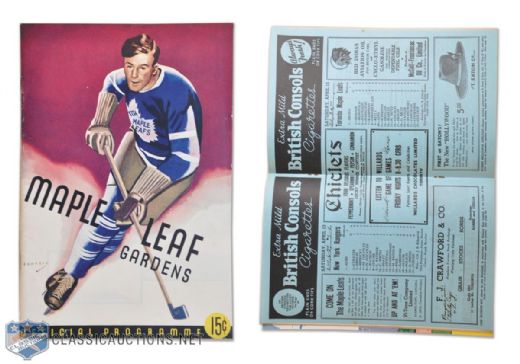 1940 Stanley Cup Finals Program from Cup-Winning Game - Rangers Win Cup!
