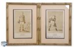 Rare Mid-1920s N.Y. Rangers Team-Issued Photos Autographed by Ching Johnson and Taffy Abel