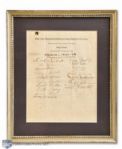 New York Rangers 1935-36 Team-Signed Sheet by 18 Featuring The Cook Bros, Patrick, Boucher, Seibert and Johnson