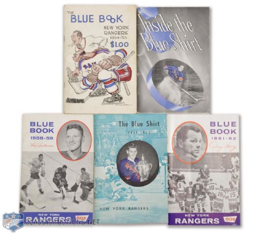 New York Rangers 1948-49 to 1961-62 Media Guide Collection of 5