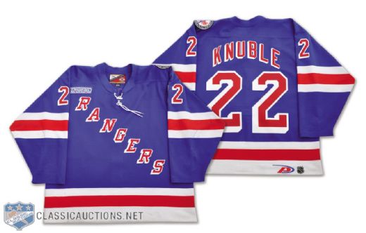 Mike Knubles 1999-2000 New York Rangers Game-Worn Jersey from Inaugural Hall of Fame Game