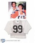 Wayne Gretzkys 1980s Edmonton Oilers Practice-Worn Jersey and "99" Bib